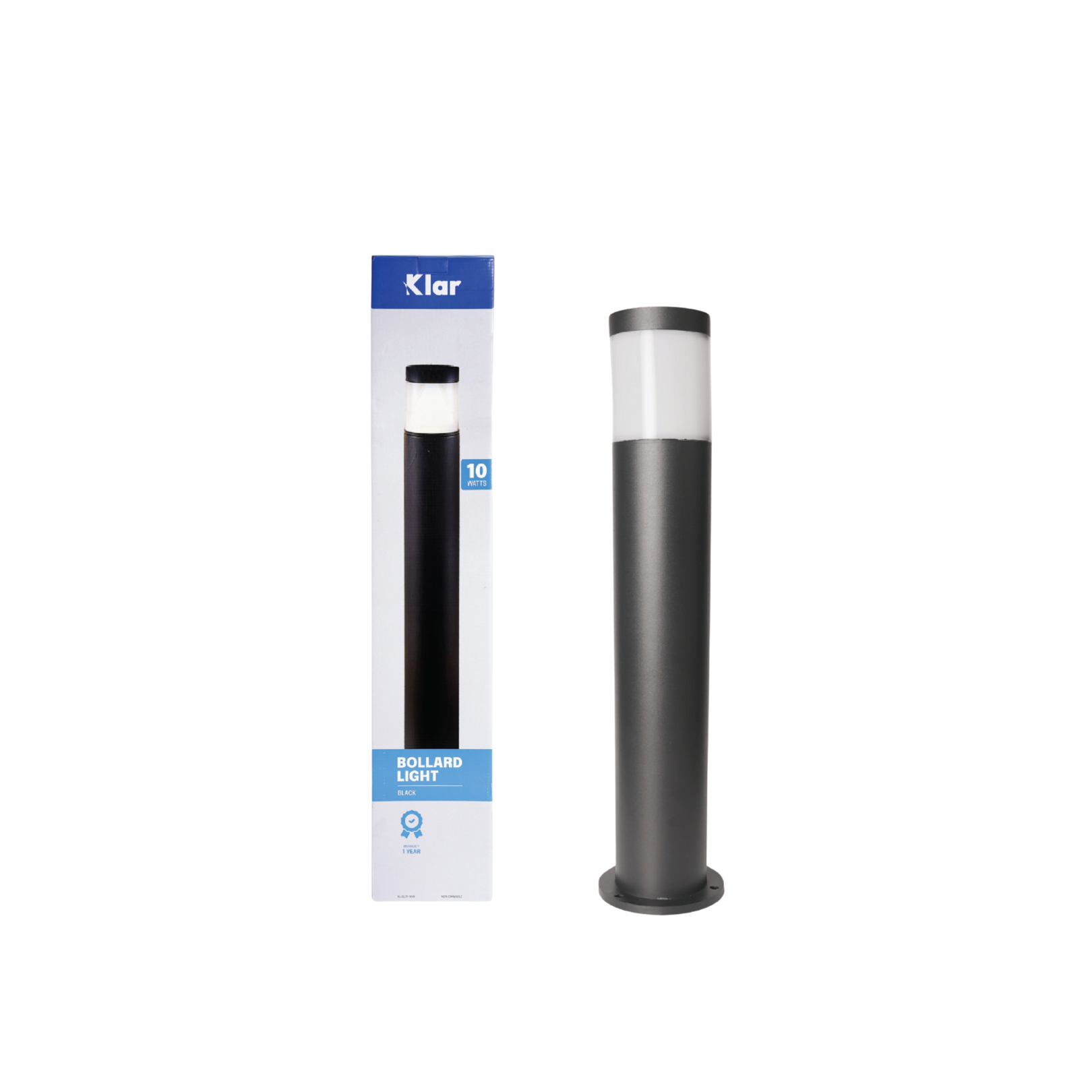 Klar LED Bollard Lamp Round - Frozen Glass
